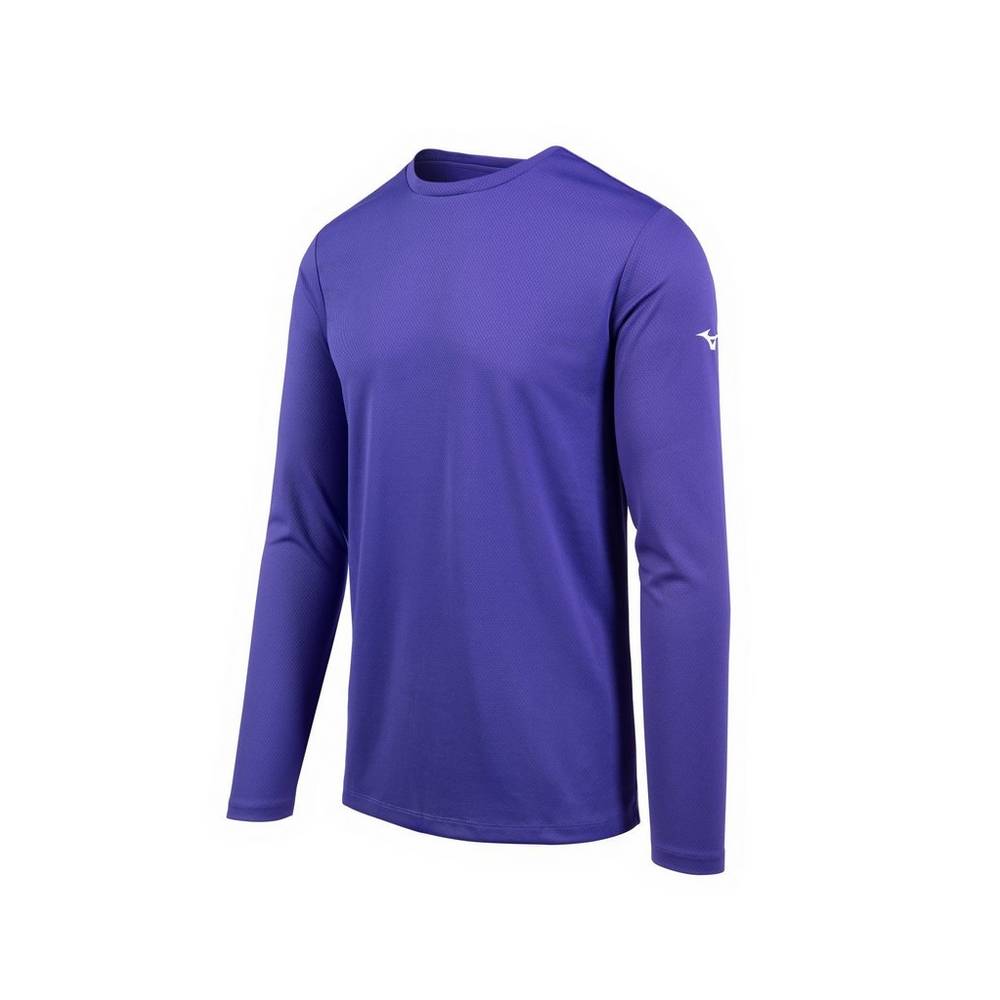 Mizuno Long Sleeve Férfi Futópóló Lila QZF489103